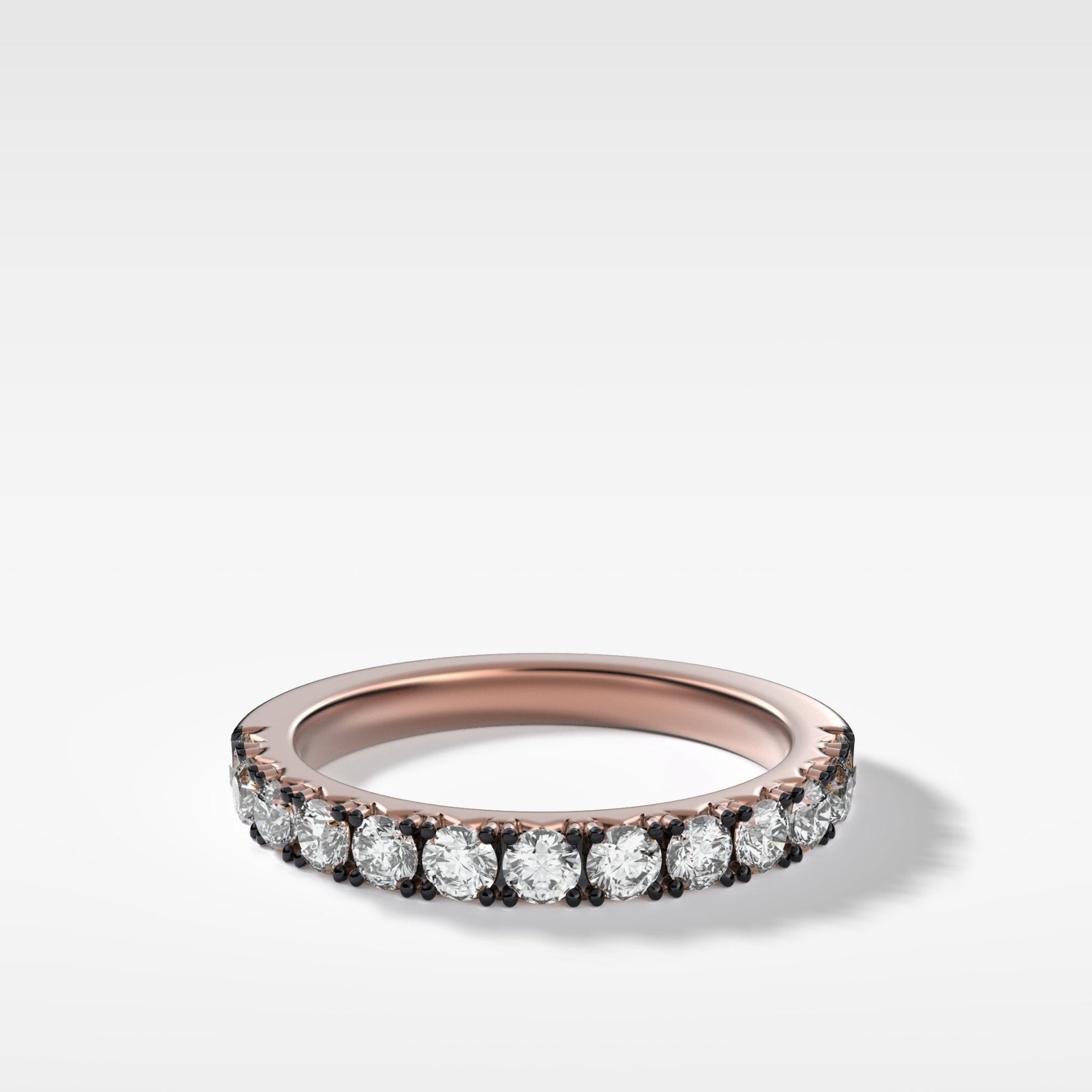 Blackened Pavé Diamond Wedding Band