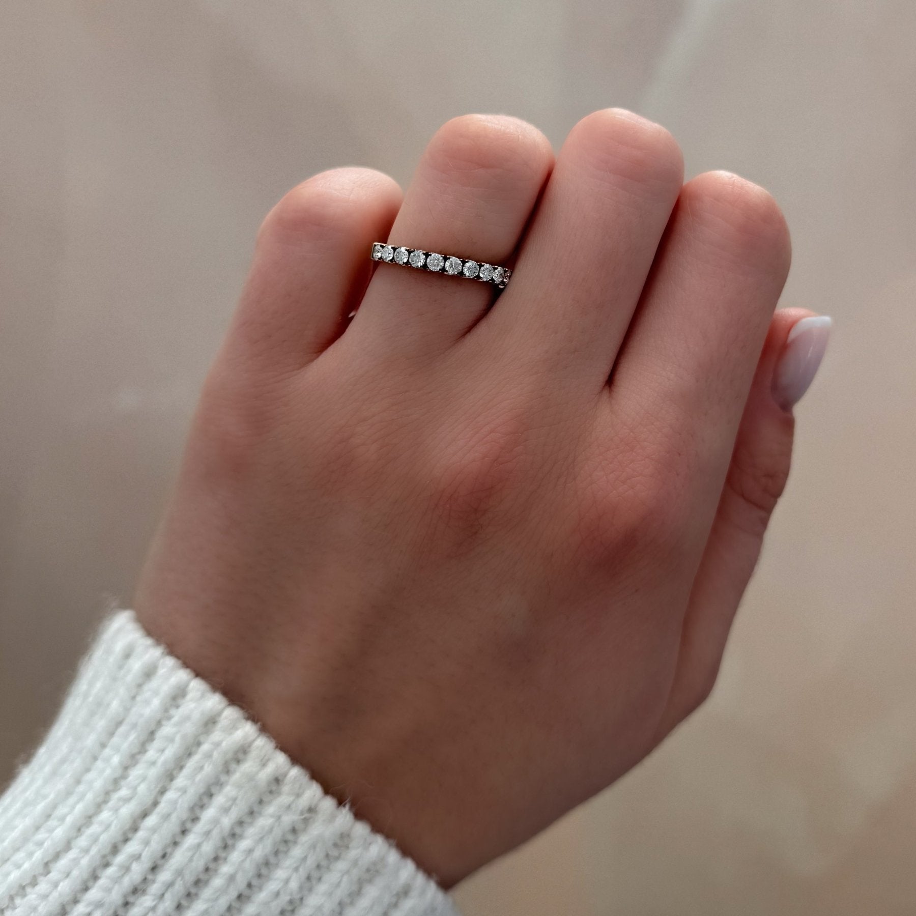 Blackened Pavé Diamond Wedding Band Secondary image