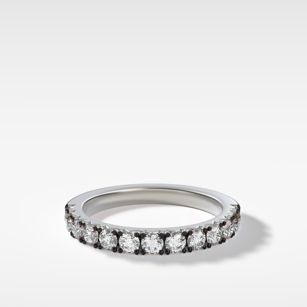 Blackened Pavé Diamond Wedding Band