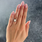 Blackened Penumbra Bezel Set Engagement Ring With Emerald Cut