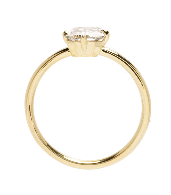 1.63 CT Emerald Cut Moissanite Solitaire Engagement Ring