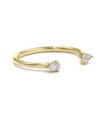 0.35CTW  Pear Cut Moissanite Solitaire Unique Wedding Band