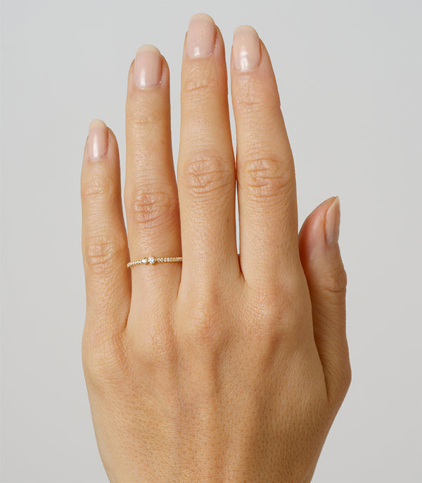 0.4CTW  Round Cut Moissanite Halo Unique Wedding Band