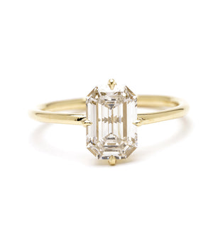 1.63 CT Emerald Cut Moissanite Solitaire Engagement Ring