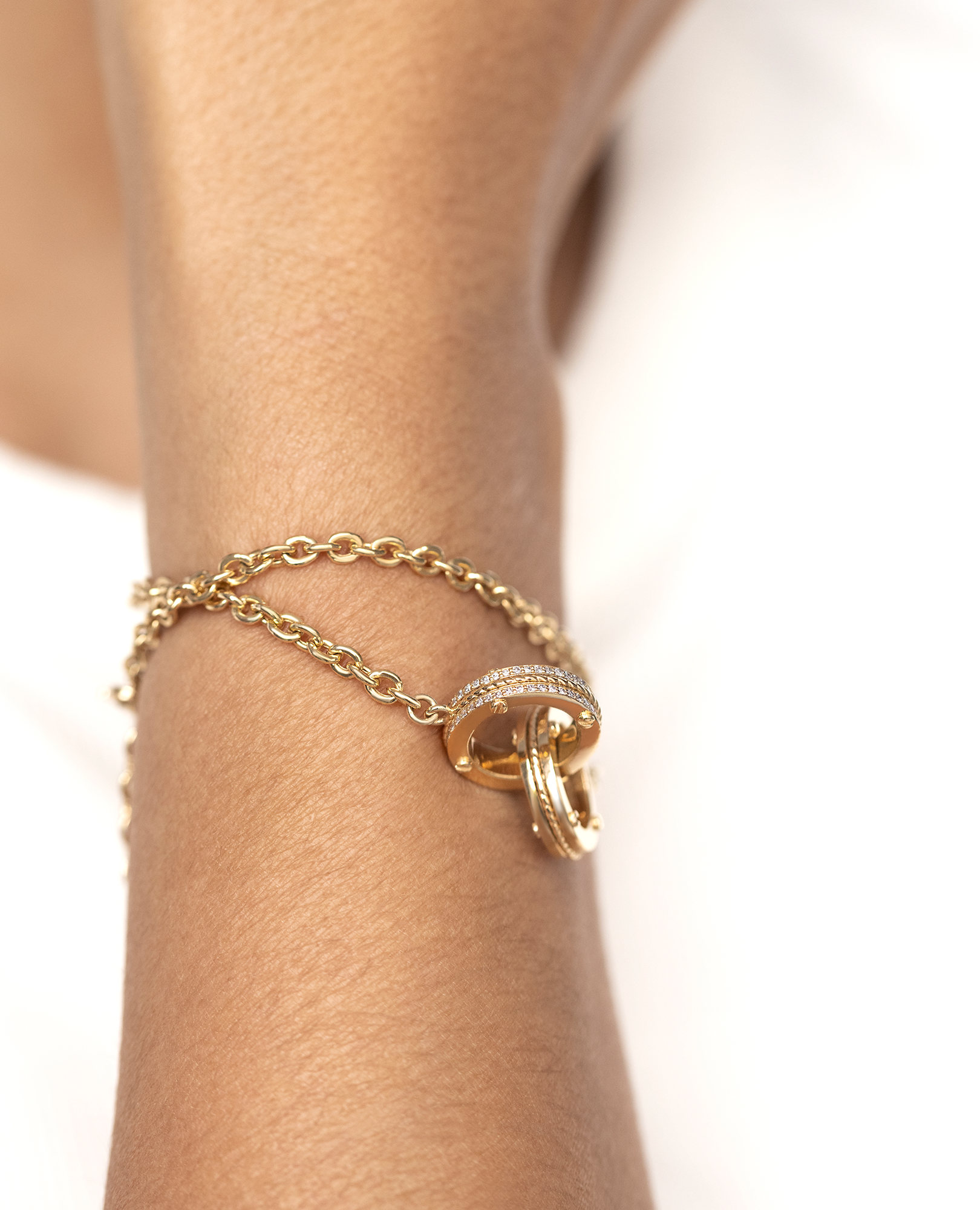 ROPES Gold Charm Bracelet with 0.20ct Diamonds