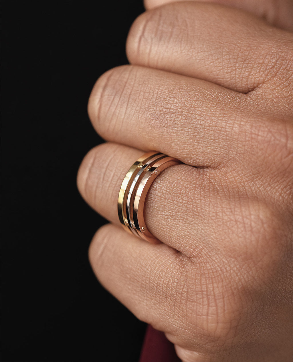 BREWER Three-Tone Gold Ring