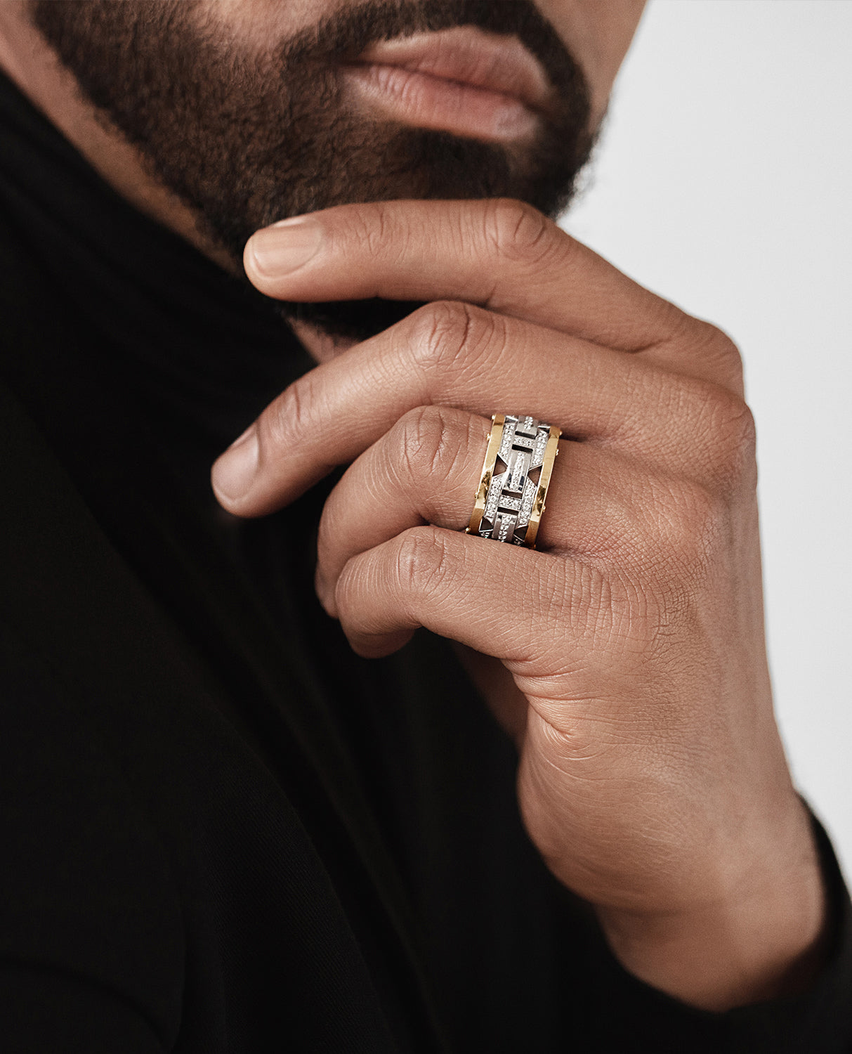 BRIGGS Two-Tone Gold Ring with 1.00ct Diamonds - Wide Version
