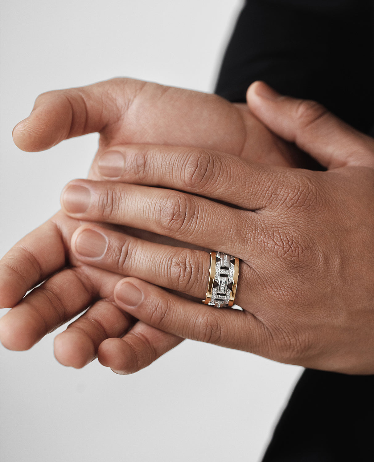BRIGGS Two-Tone Gold Ring with 1.00ct Diamonds - Wide Version