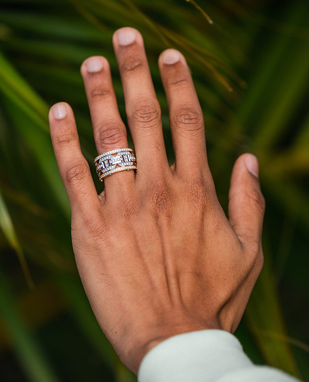 BRIGGS Two-Tone Gold Ring with 2.10ct Diamonds - Wide Version