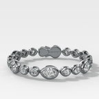 Bubble Diamond Bracelet with Burnished Oval and Round Cuts