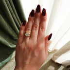 Burnished Solitaire Engagement Ring with Elongated Radiant Cut Diamond
