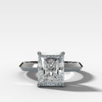 Butter Knife Solitaire Engagement Ring With Elongated Radiant Cut Diamond