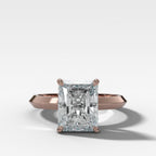 Butter Knife Solitaire Engagement Ring With Elongated Radiant Cut Diamond