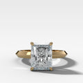 Butter Knife Solitaire Engagement Ring With Elongated Radiant Cut Diamond
