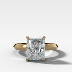 Butter Knife Solitaire Engagement Ring With Elongated Radiant Cut Diamond