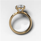 Butter Knife Solitaire Engagement Ring With Lab Grown 4.05ct Round Cut Diamond