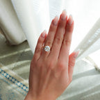 Butter Knife Solitaire Engagement Ring With Lab Grown 4.05ct Round Cut Diamond
