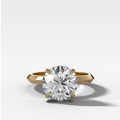 Butter Knife Solitaire Engagement Ring With Lab Grown 4.05ct Round Cut Diamond