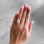 Butter Knife Solitaire Engagement Ring With Marquise Cut Diamond