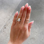 Butter Knife Solitaire Engagement Ring With Marquise Cut Diamond