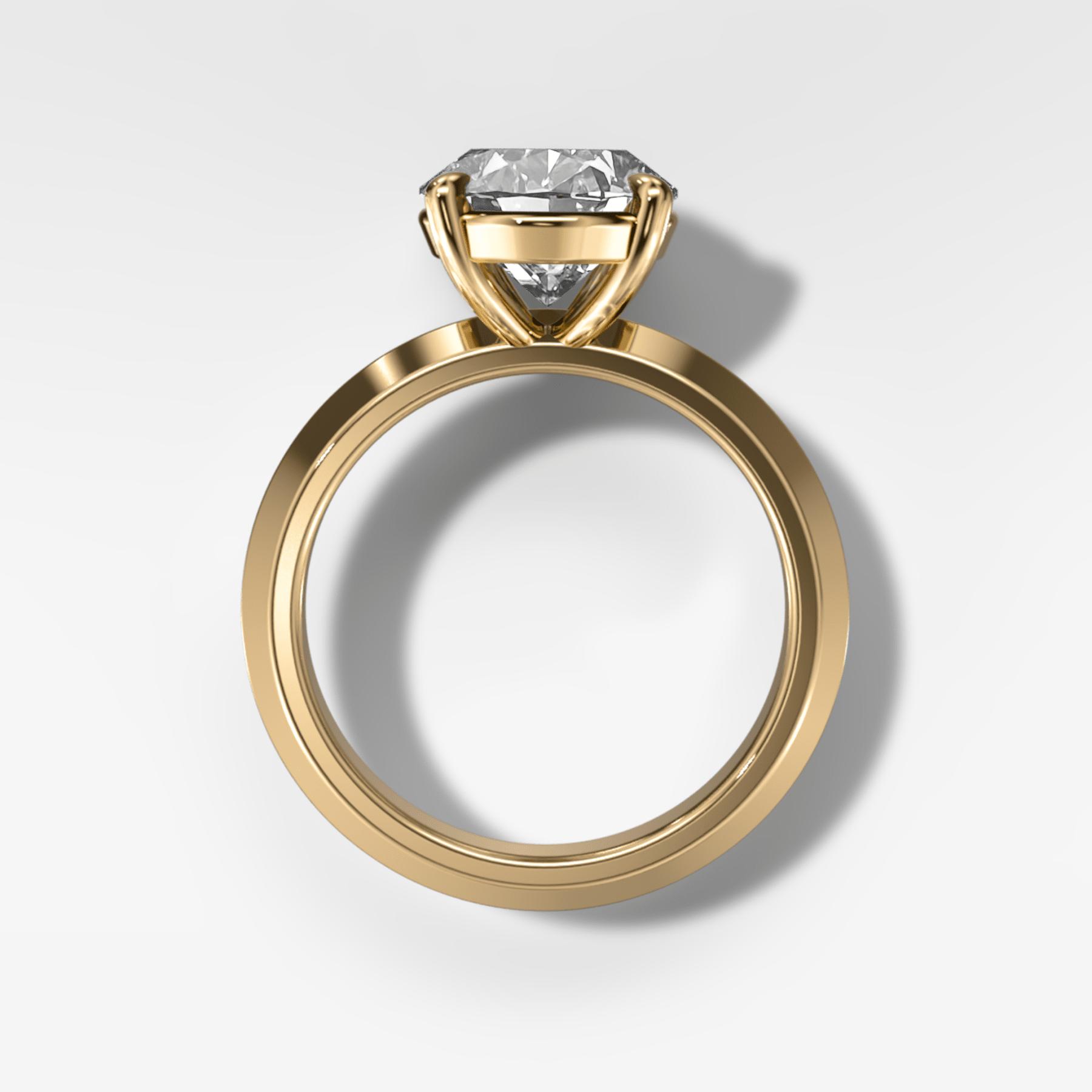 Butter Knife Solitaire Engagement Ring With Oval Cut Diamond