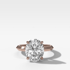 Butter Knife Solitaire Engagement Ring With Oval Cut Diamond