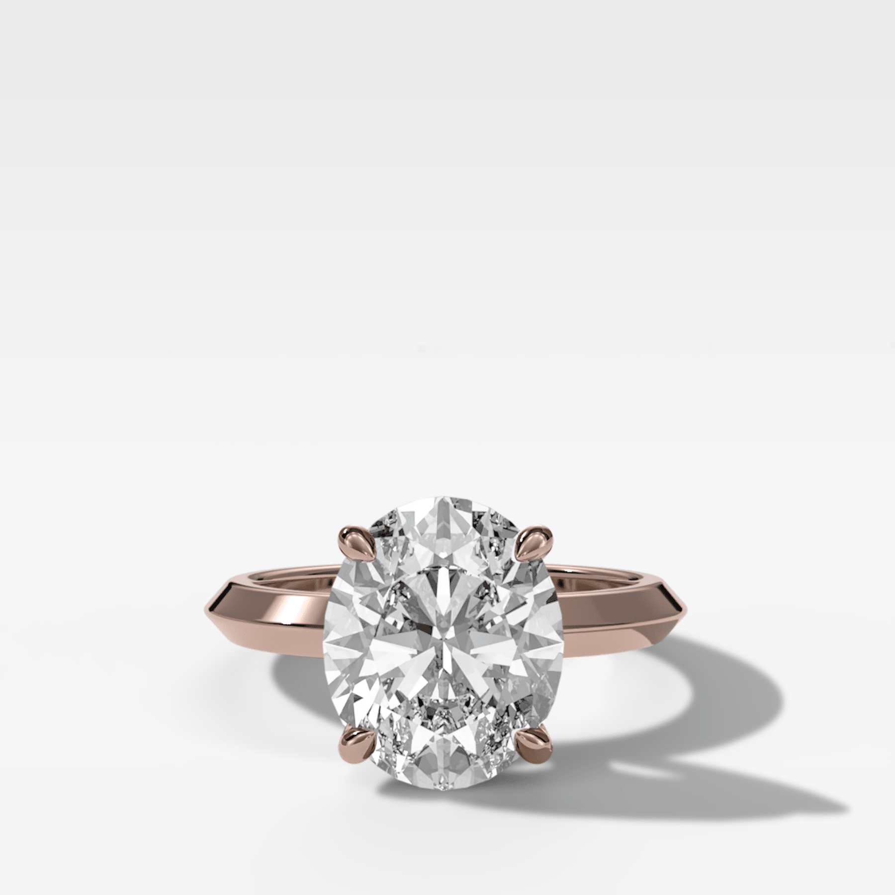 Butter Knife Solitaire Engagement Ring With Oval Cut Diamond