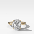Butter Knife Solitaire Engagement Ring With Oval Cut Diamond