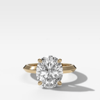 Butter Knife Solitaire Engagement Ring With Oval Cut Diamond