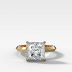 Butter Knife Solitaire Engagement Ring With Princess Cut Diamond