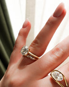 Butter Knife Solitaire Engagement Ring With Round Cut Diamond