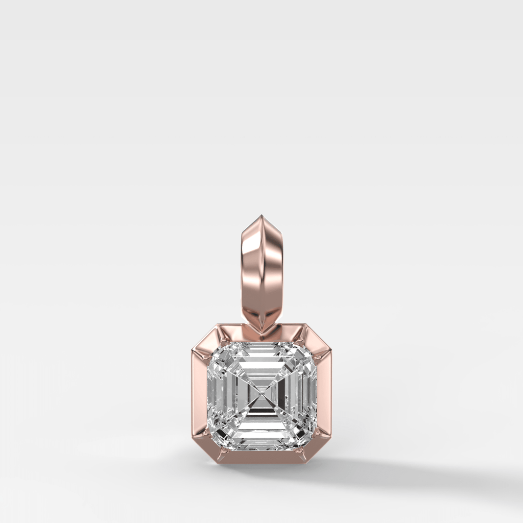 Button Back Asscher Attachable Diamond Pendant