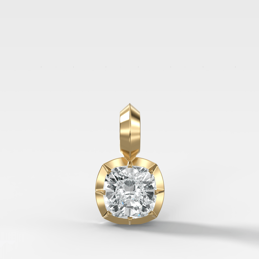 Button Back Cushion Attachable Diamond Pendant