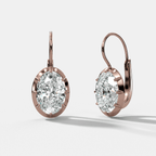 Button Back Dangle Earring with Oval Cuts
