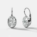 Button Back Dangle Earring with Oval Cuts