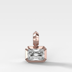 Button Back East West Elongated Radiant Attachable Diamond Pendant