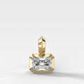 Button Back East West Elongated Radiant Attachable Diamond Pendant