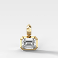 Button Back East West Emerald Attachable Diamond Pendant