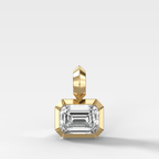 Button Back East West Emerald Attachable Diamond Pendant