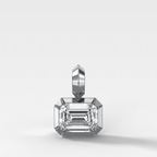 Button Back East West Emerald Attachable Diamond Pendant