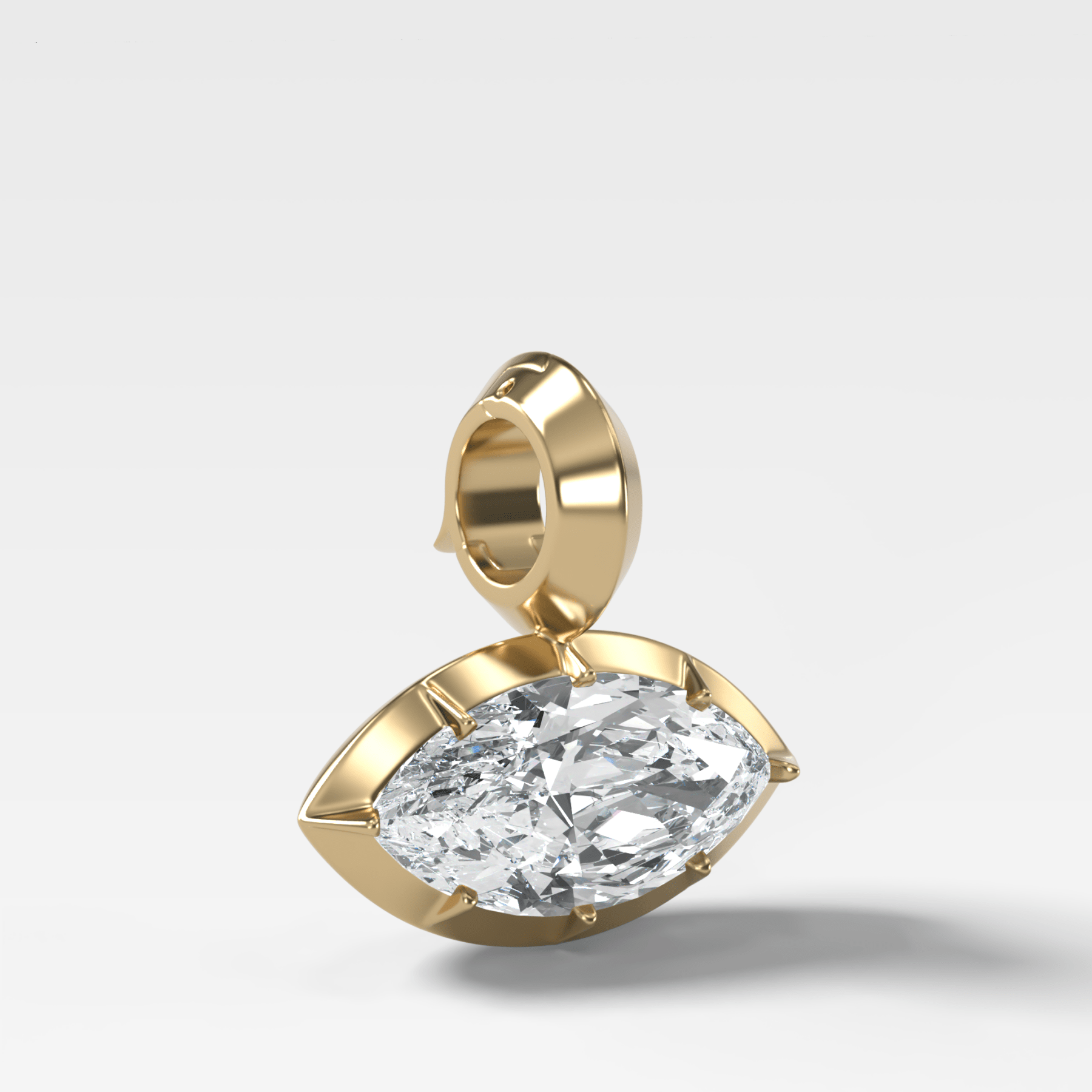 Button Back East West Marquise Attachable Diamond Pendant
