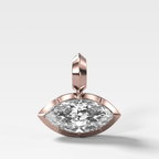 Button Back East West Marquise Attachable Diamond Pendant