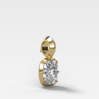 Button Back Elongated Cushion Attachable Diamond Pendant
