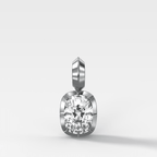 Button Back Elongated Cushion Attachable Diamond Pendant