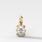 Button Back Elongated Cushion Attachable Diamond Pendant