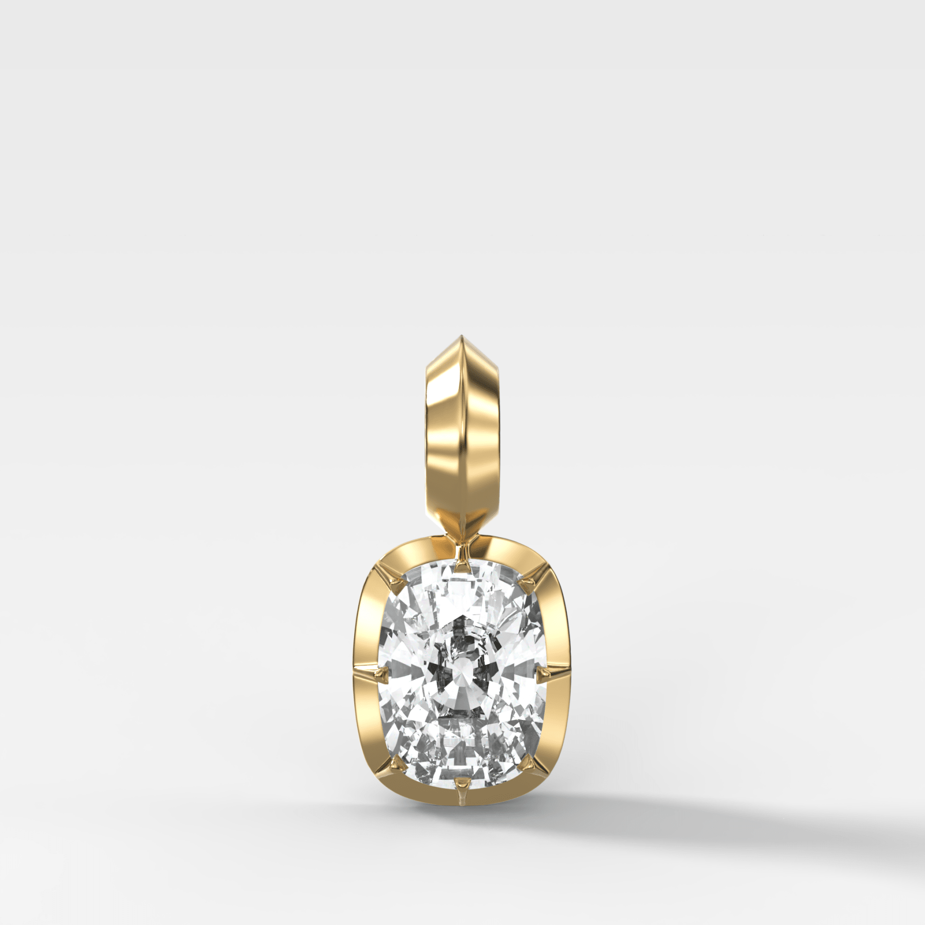 Button Back Elongated Cushion Attachable Diamond Pendant