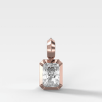 Button Back Elongated Radiant Attachable Diamond Pendant