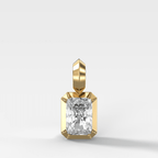Button Back Elongated Radiant Attachable Diamond Pendant