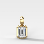 Button Back Emerald Attachable Diamond Pendant