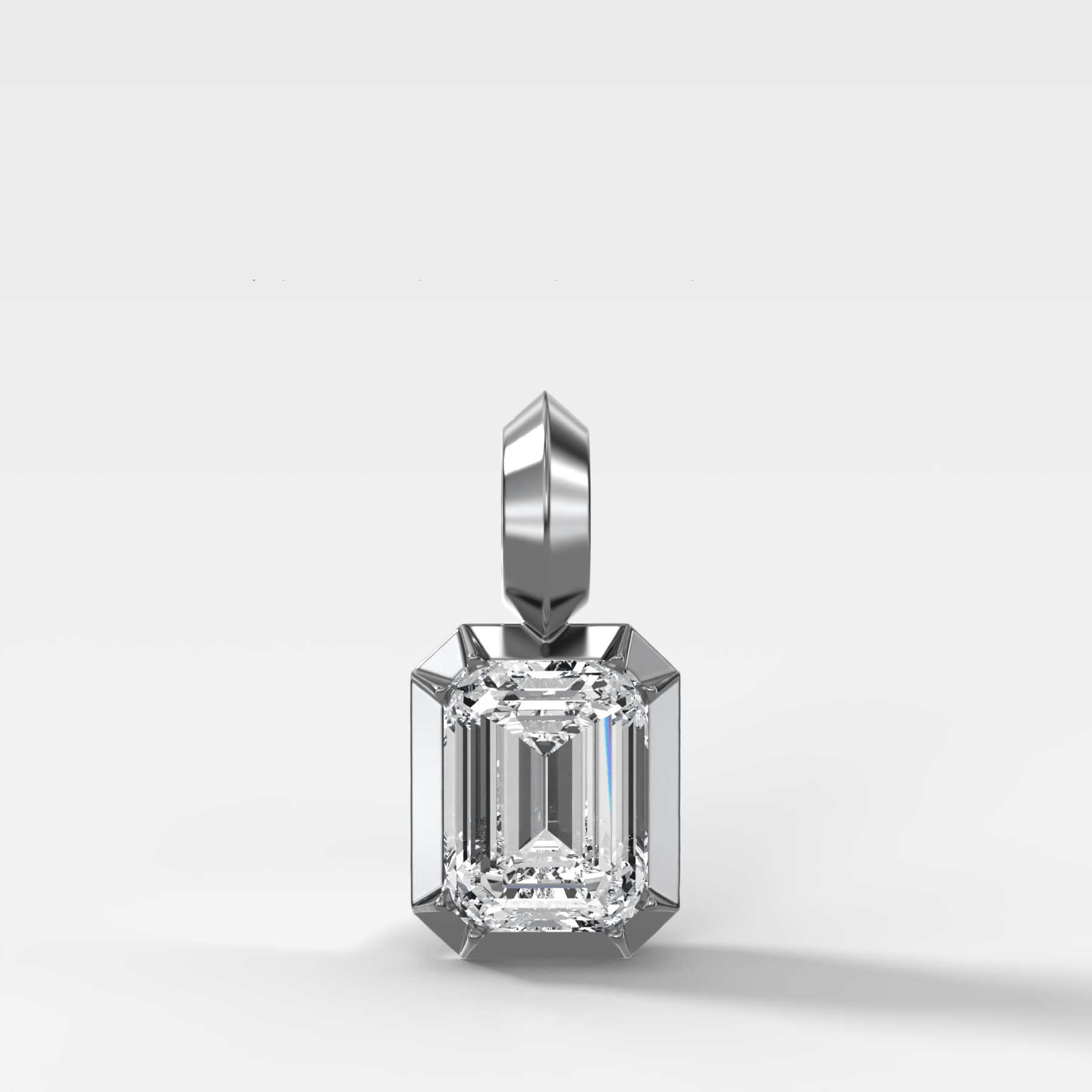 Button Back Emerald Attachable Diamond Pendant